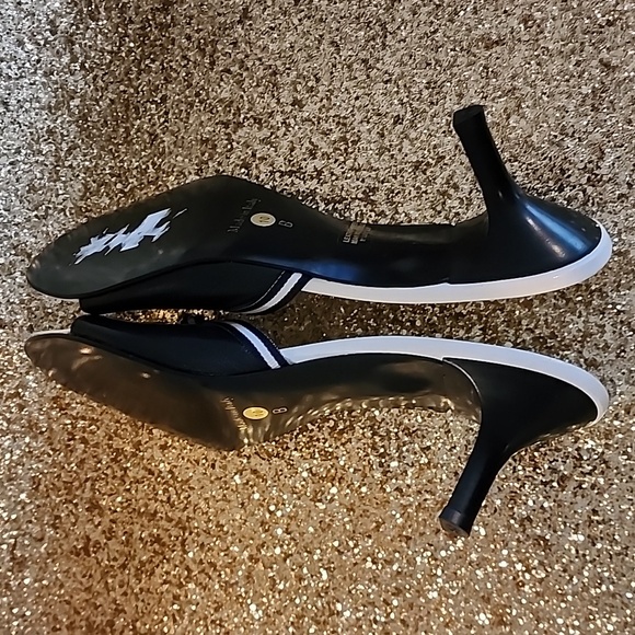 MARINELLA  MADE IN ITALY WOMEN'S LEATHER UPPER BLACK/WHITE SANDAL SIZE 10,PRE-OW - Picture 9 of 11